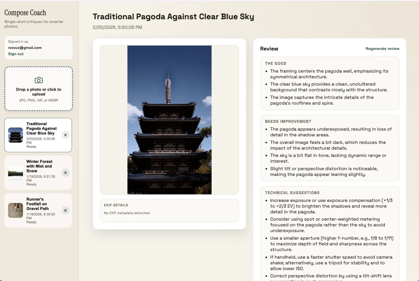 Screenshot of Compose Coach