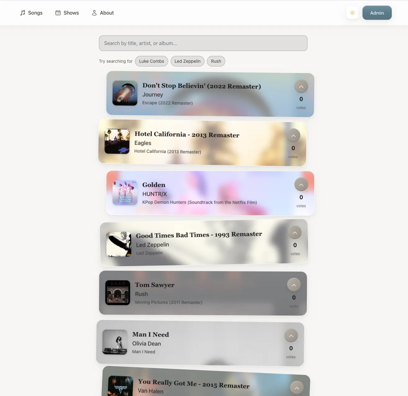 Screenshot of Songbook